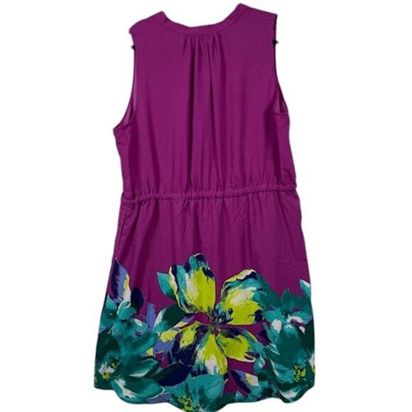 NWT Lane Bryant Sleeveless Dress Purple Floral Drawstring Waist Size 18 / 20 - Picture 4 of 12